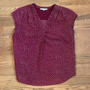 Fun2Fun Lillian V-Neck Blouse, Burgundy